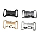 BEBEMOKO 2 clips de hebilla de aleación de zinc resistentes para mochila escolar, correas de seguridad tipo A, color negro, 25 mm de diámetro interior, duraderos, ajustables, no requiere costura,