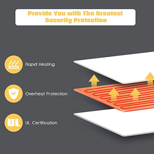 Giantex Heated Massage Table Warmer - Massage Table Heating Pad, 12 Ft Cord and Overheat Protection, Massage Bed Warmer with Digital Timer for Spa Table (Artificial Fleece, 5 Heat Levels) - Image 3