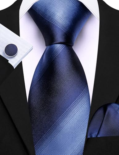 Image of Barry.Wang Men 6PCS Tie Silk Gift Necktie Clip Woven Tie Sets Party