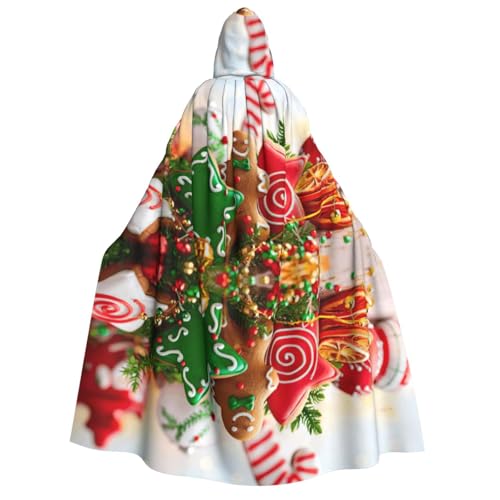 Cape à capuche bonbon en pain d'épices unisexe pour Halloween et Noël