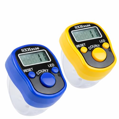 Image of PulGos 𝐏𝐚𝐜𝐤 𝐨𝐟 𝟐 Ring Tally Counter for Chanting Mantra | Finger Counter for Naam Jap, Meditation, Prayer & Pooja | Smooth Click & 𝐀𝐜𝐜𝐮𝐫𝐚𝐭𝐞 Counting Machine for Jap Mala & Umpire Use
