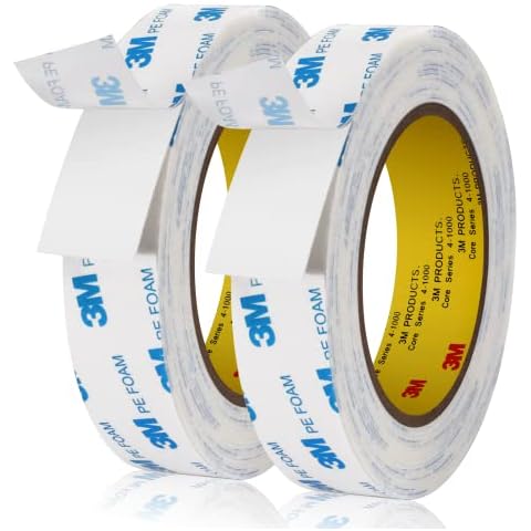 UPINS Double Sided Tape, Heavy Duty Mounting Tape for Walls 2 Rolls 1 in x 16.5 ft Strong Adhesive Mounting Foam Tape Strips for Picture Poster Hanging Cover