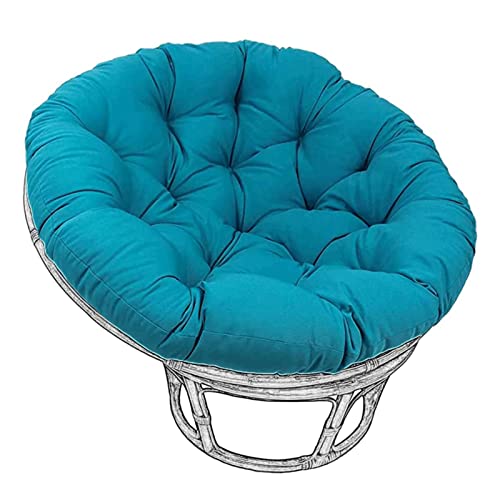 Juego de cojines impermeables para mecedora de exterior, cojín de asiento extragrande para sillón, cojines redondos de color negro y azul, 100 x 100 cm, 50 x 50 cm, solo cojines