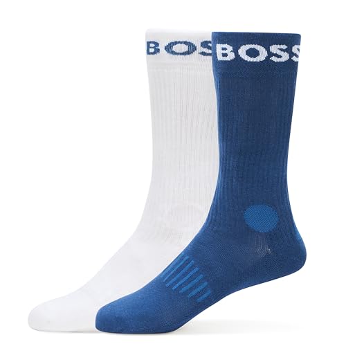 BOSS Men's 2-Pack Bold Logo Solid Cotton Socks