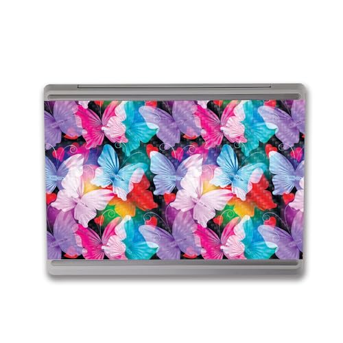 Image of MightySkins Carbon Fiber Skin Compatible with Microsoft Surface Laptop Go 3 (2023) Full Wrap Kit - Prismatic Butterflies | Protective, Durable Textured Carbon Fiber Finish | Made in The USA