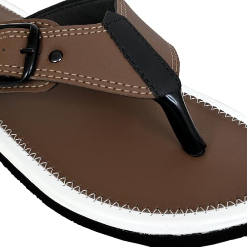 ALTEK Men Brown Flip Flop Slippers - Image 6