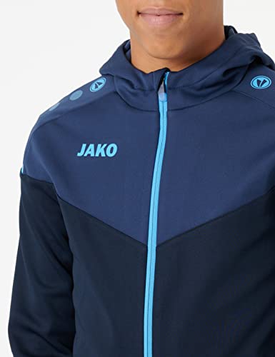 JAKO Men's Champ 2.0 Tracksuit with Hood, Navy/Dark Blue/Skyblue, S, M9620, Navy/Dark Blue/Sky Blue - Image 2