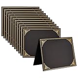 12-Pack Certificate Holder - Diploma Cover, Document Cover for Letter-Sized Award Certificates, Black, Gold Foil, 11.2 x 8.8 Inches