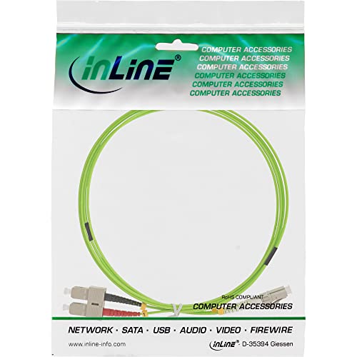 Câble fibre optique OM4 LC SC multimode 3m cordon vert InLine - 2