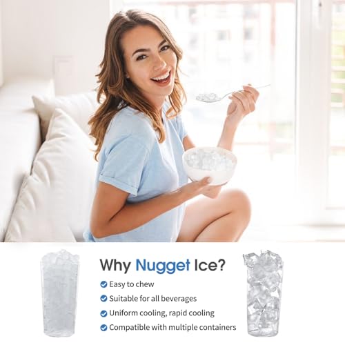 Máquina de hielo nugget negra para encimera 45 lbs/día miniatura 5