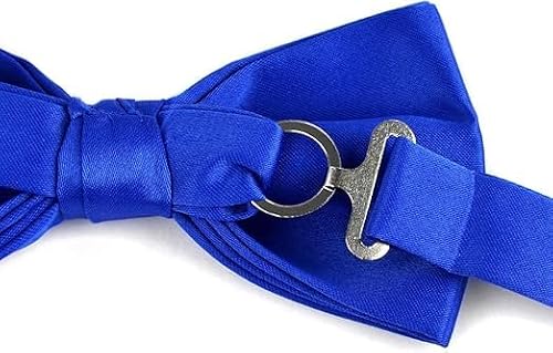 boxed-gifts Solid Banded Bow Ties for Men with Adjustable Strap