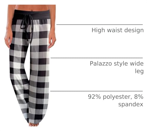Image of NEWCOSPLAY Women's Comfy Pajama Pants Casual Drawstring Palazzo Lounge Wide Leg Pants