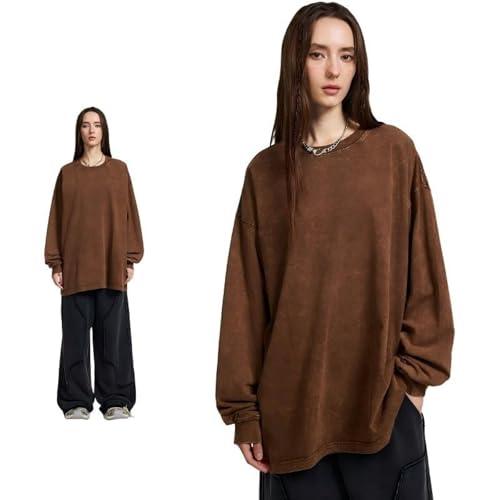 Chemise Ample À Manches Longues streetwear café batik taille L pour hommes et femmes