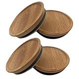 メイソンジャー用広口木製メイソンジャー蓋4個、天然木食品グレード素材6個、広口ジャーにフィットし気密性、木製キャップ92mm木製キャップンリングシールガラス。84