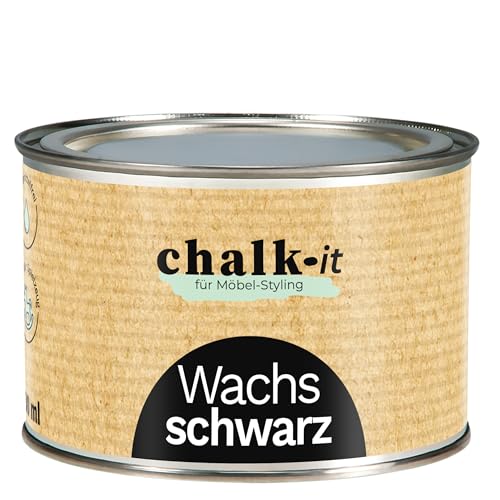 Chalk-it Möbelwachs 400ml Schwarz Möbelschutz Holzwachs Pflege Wachs Kreidefarbe Möbelpflege & Holzschutz mit...