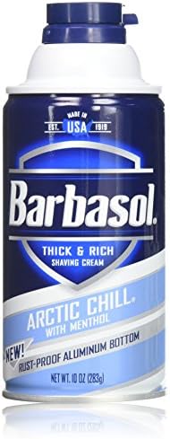 Barbasol Arctic Chill with Menthol Thick and Rich Shaving Cream for Men, 10 Ounce