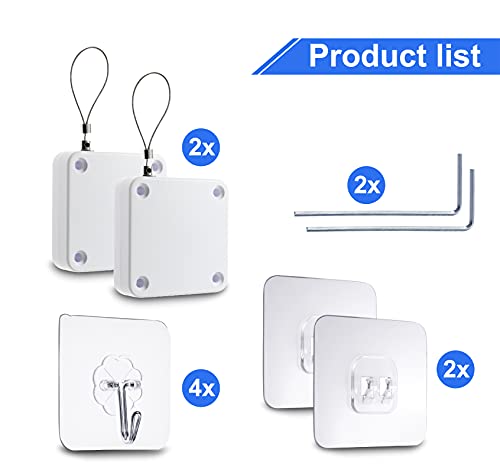 Rierdge Set Of 2 Punch-Free Automatic Sensor Door Closer, Multifunctional Drawstring Auto Door Closer For Residential Commercial Bedroom Room Storm (2 Pcs White) #TOP1