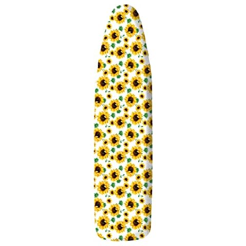 Wizfuyq Yellow Sunflower Ironing Board Cover, Resist Scorching and Staining 15x54 Inch Adjustable Elastic Edge Heavy Duty Thick Padding Cover