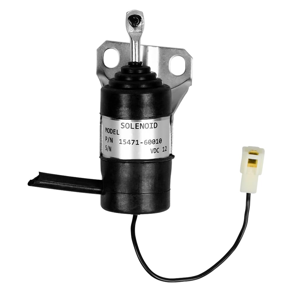 15471-60010 12VDC Fuel Shut Off Solenoid 052600-1000 15471-60013 Replacement for Kubota R400B R410 R410B R420 R510 R510B R520 Tractor Part Generator