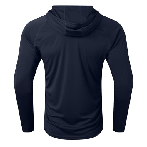 Men's Sun Protection Hoodie Shirts Long Sleeve UPF 50+ Swim Fishing Shirt with Hood Lightweight Rash Guard UV Hoodie Shirts4