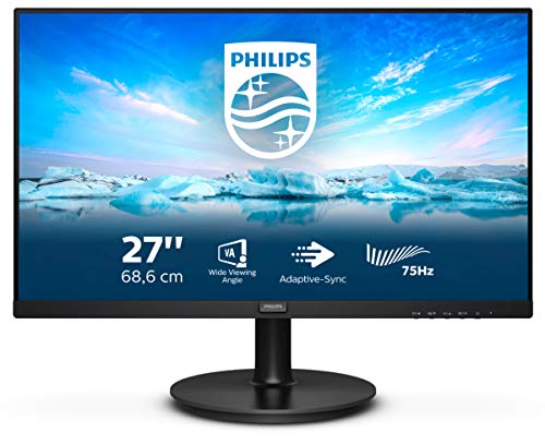 Philips 272V8LA, Monitor 27' LED VA, Full HD, 4 ms, 3 Side Frameless, Low Blue Mode, Flicker Free, HDMI, Display Port, VGA, VESA, Audio Integrato, Nero