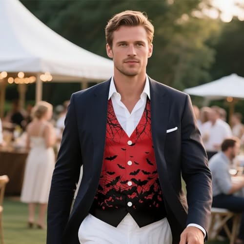 Men's Suit Vest Slim Fit Formal Dress Waistcoat Lightweight Casual Business Vests for Suit or Tuxedo with Pockets4