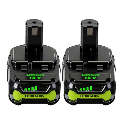 SANIU 2-Pack 3800mAh Replacement for Ryobi 18V Battery P108 Lithium ion ONE + 18-Volt Batteries P104 P105 P102 P103 P122 P109