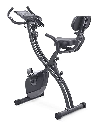 Exercise Bike Slim Cycle Stationary Bike Folding Exercise Bike Foldable Magnetic Upright Recumbent Bike Cycling 3 in 1 Exercise Bike with Arm Resistance Bands Perfect for Men and Women at Home