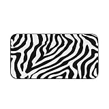 Zebra Skin Kitchen Rug Mats Animal Art Print Non Slip Washable Kitchen Decor Long Floor Mat Absorben