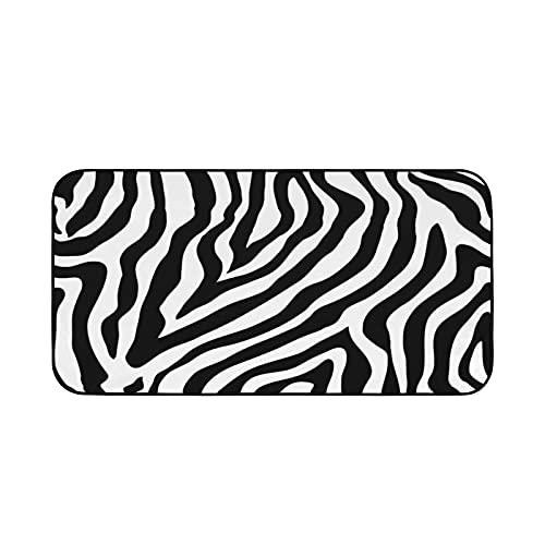 Zebra Skin Kitchen Rug Mats Animal Art Print Non Slip Washable Kitchen Decor Long Floor Mat Absorbent Anti Fatigue Area Mat Pads For Indoor Front Sink Farmhouse Carpet 39X20 Inch #TOP11
