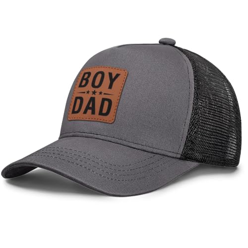Image of Boy Father Dad Hat Leahter Patch from Son Trucker Hat Birthday