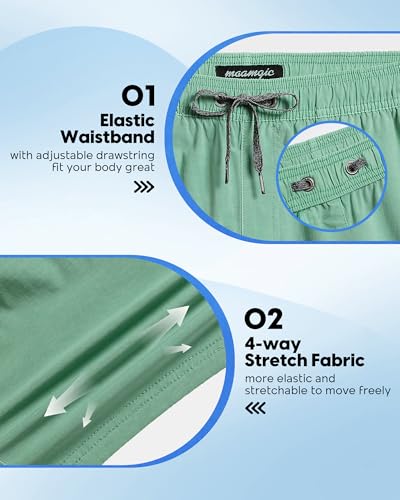 Image of maamgic Men's 5 inch Inseam Shorts Pull-On Relaxed Fit Comfort Stretch Short Shorts with Pocket
