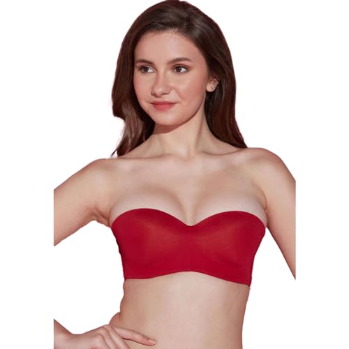 Image of NYKD NYB027 Cotton Padded Wired Multiway Strapless Bra Anti Slip Seamless Bonded Neckline Detachable Straps (Plus