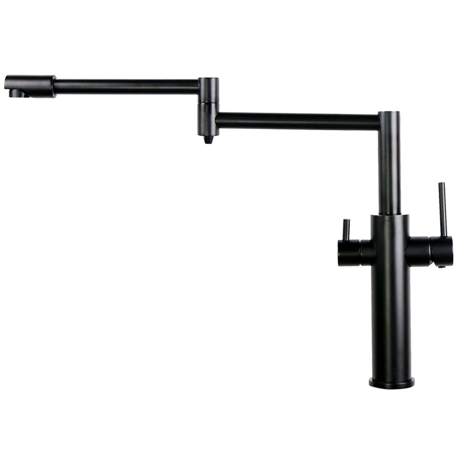 Aycdl Kitchen Bath Taps Pot Filler Faucet, Faucet With Drinking Water Brass Dual Handle Cold And Hot Mixer, Double Swing Joint Single Hole Sink Swivel Spout