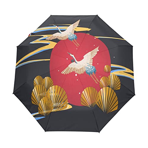 Parapluie automatique japonais grue anti-UV et coupe-vent ultraléger