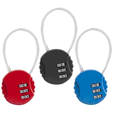 3 Pcs 3 Digit Code Lock Bag Combination Padlock Luggage Travel Lock Coded Suitcase Lock for Travel Bag Suit Case Luggage Cover