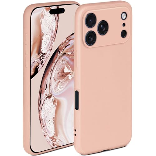 Coque silicone iPhone 17 Pro rose antichoc housse souple protection camera