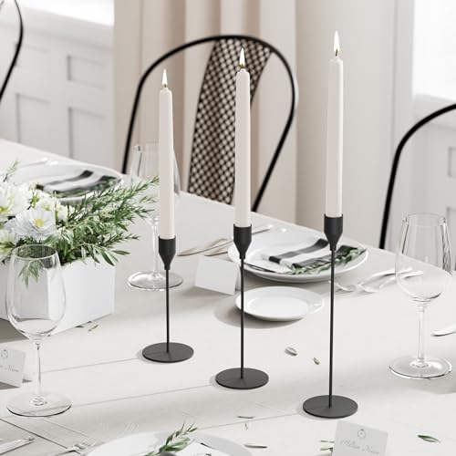 Nlbtw LAZHU0001 Matte Black Taper Candle Holders Set Of 3 Candlestick Holders thumb #3