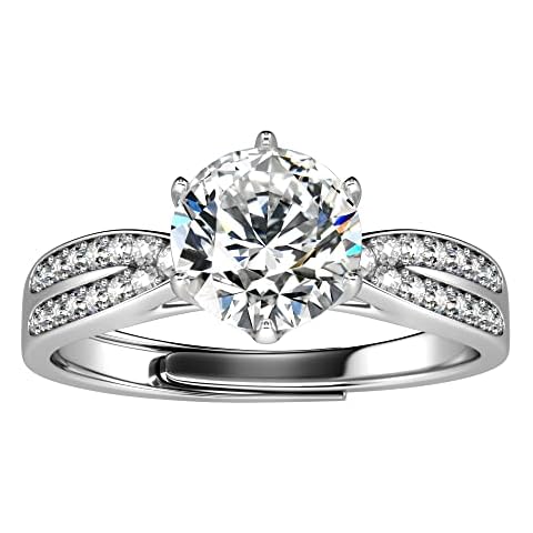 SEUMOO 1ct Sterling Silver Engagement Ring Cover