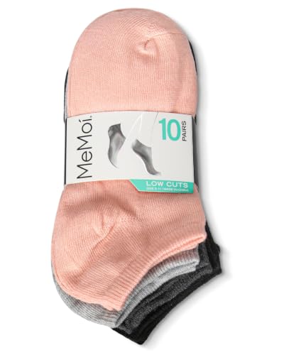 Image of MeMoi Women's 10-Pack Low Cut Ankle Socks, Running, Gym, Fitness Apparel