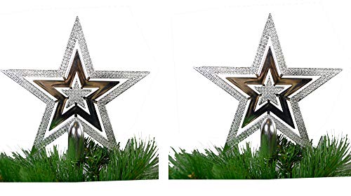 warenplus2014 2 estrellas para el árbol de Navidad, color plateado Cover