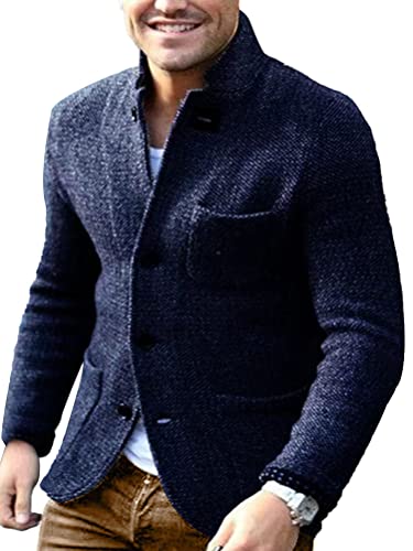 shownicer Strickjacken für Herren Winter Stehkragen Warmer Cardigan...