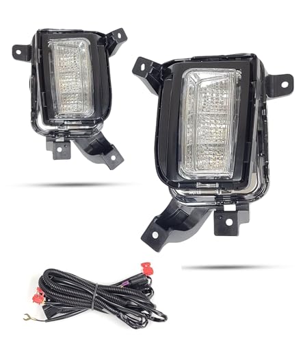 WHALE PARTS Built-In LED Fog Lights Kit Compatible With 2016-2017 Terrain Replacement Bezel DRL Amber Signal