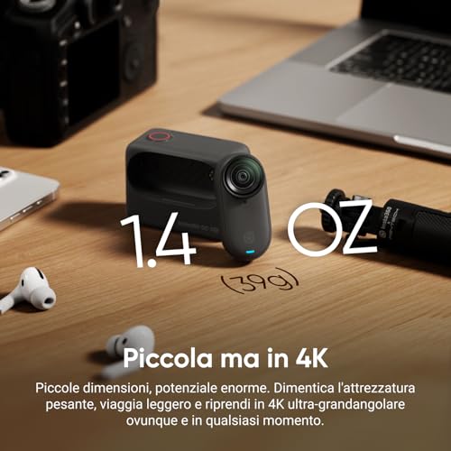 GO 3S Nero Notte (128GB) - Cam 4K per vlogging, POV a mani libere, montaggio magnetico, stabilizzazione, 140 minuti di autonomia, impermeabilità fino a 10 m, editing IA - Gadget - Immagine 1