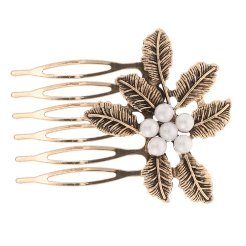 DRESSOOS 結婚式用ブライダルヘアコーム レトロな葉模様 合製耐久 レディースサイドコーム パーティーやフォーマル髪飾り おしゃれで安定し