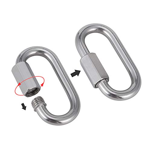 Stainless Steel Link Chain, KWOKWEI 3.28ft Long Metal Chain Link with 2 Locking Snap Hooks, 316 Stainless Steel Chain 5mm Hanging Chain for Yoga Swing Punching Bag - Thumbnail 3