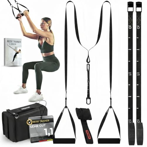 NEOLYMP Schlingentrainer mit Türanker & Befestigungsgurt – Verstellbarer Sling Trainer für Zuhause, Outdoor & Reisen – Widerstandsbänder Set für funktionelles Ganzkörpertraining (Schlingentrainer Set)