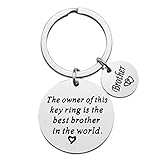 Nekoki Brother Keychain Brother Gifts from Sister Brother The Owner of This Key Ring is the Best Brother in the World Keychain Fathers Day Christmas Birthday Gifts for Brother