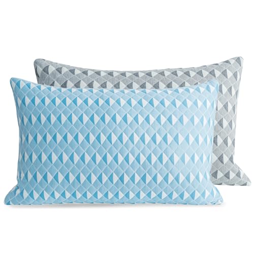 MOLCLCUY Memory Foam Pillows Standard Size Set of 2 Adjustable Cooling Pillow with Washable Removable Cover for Side Back Stomach Sleepers(20