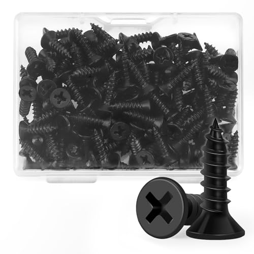 Wood Screws 1/2 Inch, FIXLINK Premium Flat Head Phillips Black Wood Screws 135 PCS, Self Tapping Electrophoresis Used in Indoor Furniture, Woodworking (#6 x 1/2") - Image 7